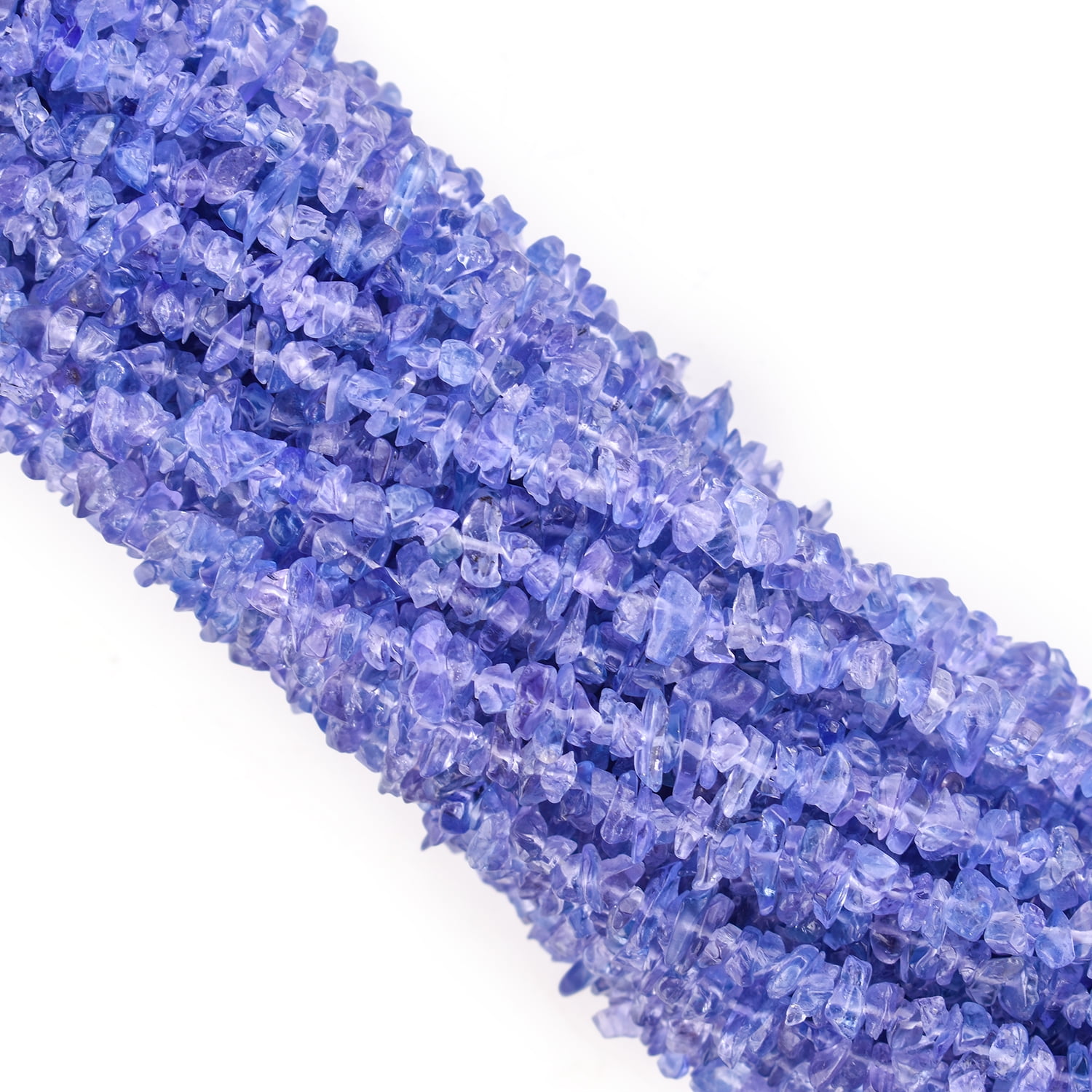 QNAVIC Blue Tanzanite Gemstone Beads Nugget Chips Drilled Stone Chakra Healing Crystals DIY Jewelry Making Wholesale Bulk Loose Supply Strand 33 inch (1 Strand)