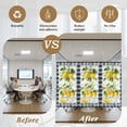 thumbnail image 5 of Yellow Lemon Window Privacy Film, Wooden Summer Botanical Black White Checkered Static Cling UV Sun Blocking Heat Control Window Tint Day and Night, Non-Adhesive One Way Privacy Cover 19.6''x39.3'', 5 of 7