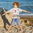thumbnail image 3 of FORMRS Boys Rash Guard with Short Sleeves UPF 50+ Swim Shirts Sizes 3-12T, Christmas Penguin, 3 of 6
