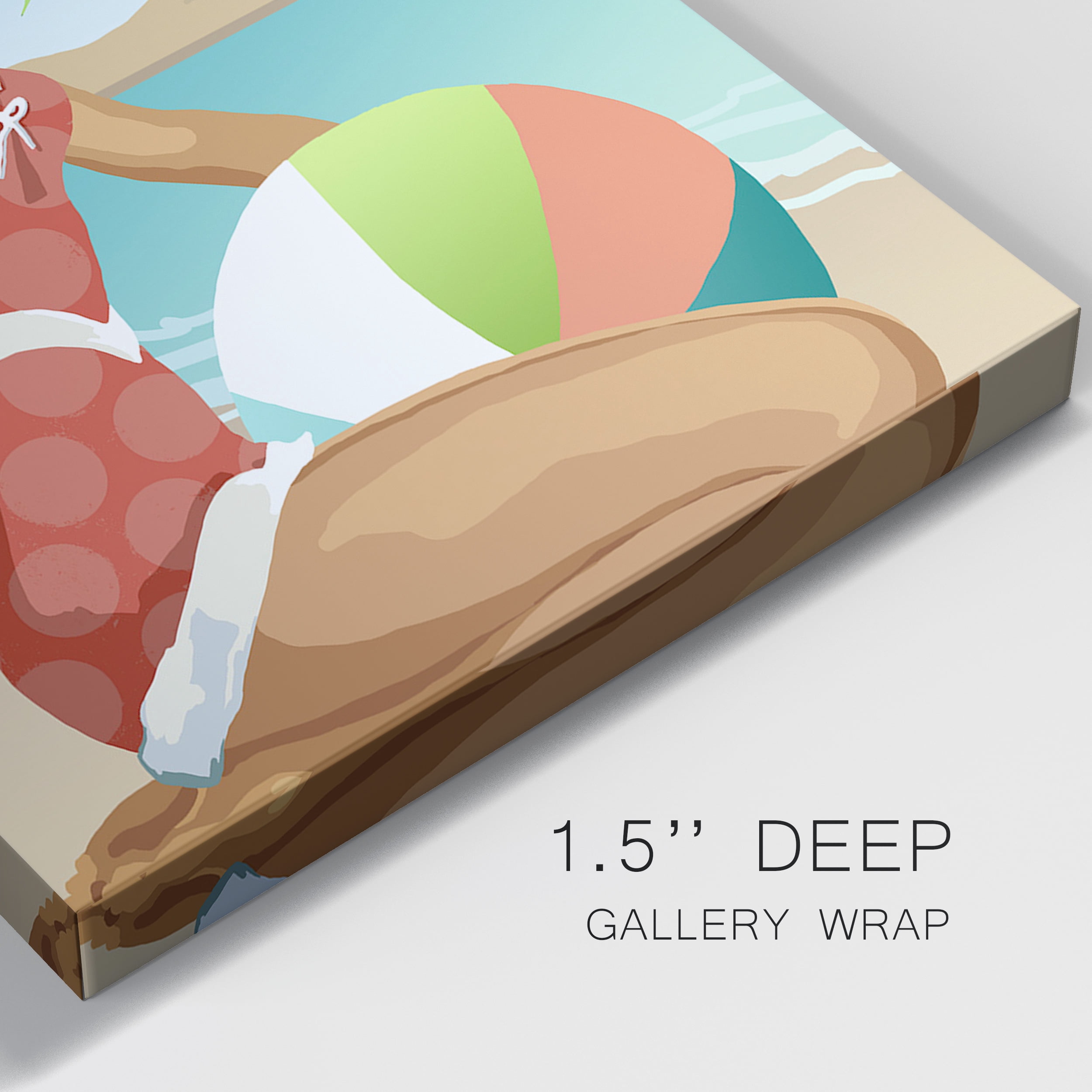 Beach Beauty I - Premium Gallery Wrapped Canvas - Ready to Hang Set of 2 - 40 x 40 Each