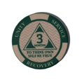 thumbnail image 1 of 3 Month AA Chip Third Step Prayer on Back 90 Day Sobriety Chip Monthly AA Coins, 1 of 4