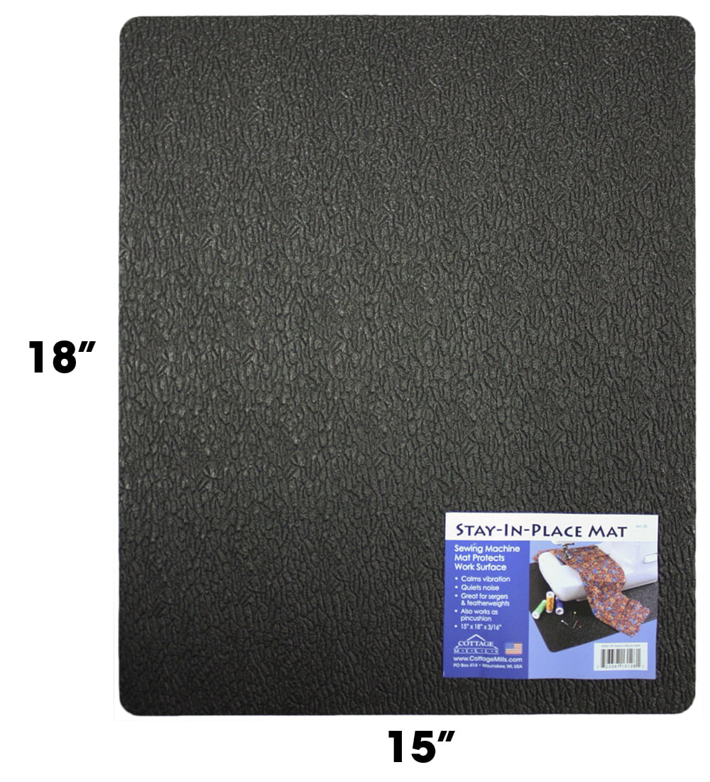 Stay-In-Place Machine Mats - 2 Piece Set - 11 x 14 & 15 x 18 - Sewing  Machine and Serger Mats - Calms Vibration and Dampens Noise. Made in USA. 