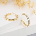 thumbnail image 2 of Gold Plated Trendy Micro Pave Spiked Hoop Earring, Giorgio Bergamo, 2 of 5