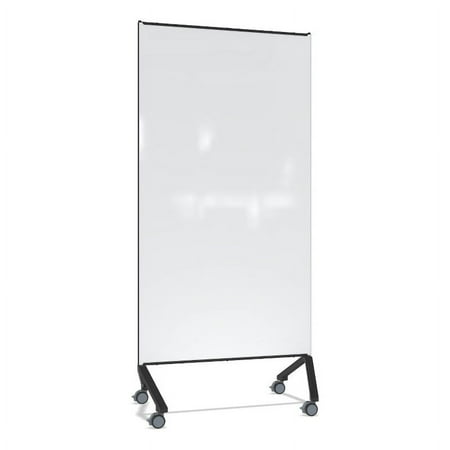 UPC: 0014935312091 | Ghent Pointe Magnetic Mobile Glass Dry Erase Board White Black Frame 77×36