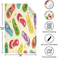thumbnail image 3 of GZHJMY Soft Absorbent Reusable Kitchen Towels, Set of 6|28x18 in, Yellow Colorful Flip Flops Dining Kitchen Living Room Tea Towels Dish Towels Decorative Towels, 3 of 7