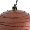 thumbnail image 2 of Vickerman 4.75" Coral Candy Finish Ball Ornament with Glitter Lines, 4 per Bag, 2 of 6