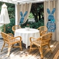 thumbnail image 4 of Outdoor Curtains for Patio Waterproof, Easter Outdoor Privacy Panels Grommet, Vintage Blue Cute Rabbit Brown Wooden Grain Blackout Outside Curtains for Porch/Cabana/Pergola/Gazebo 54"x84", 1 Panel, 4 of 8