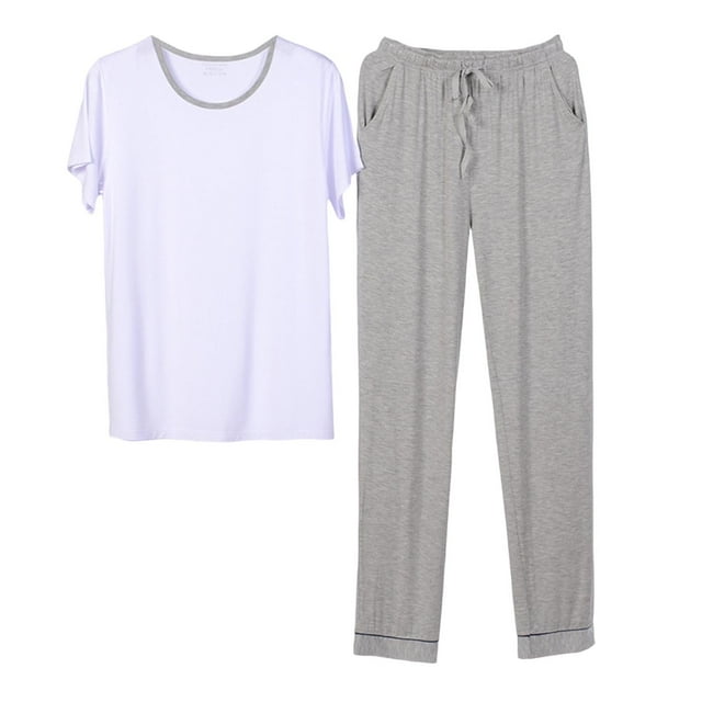 Men's Modal Color Block Lounge Set – Silky Soft Summer Sleepwear with V-Neck & Pockets (2025 Lightweight Loungewear )