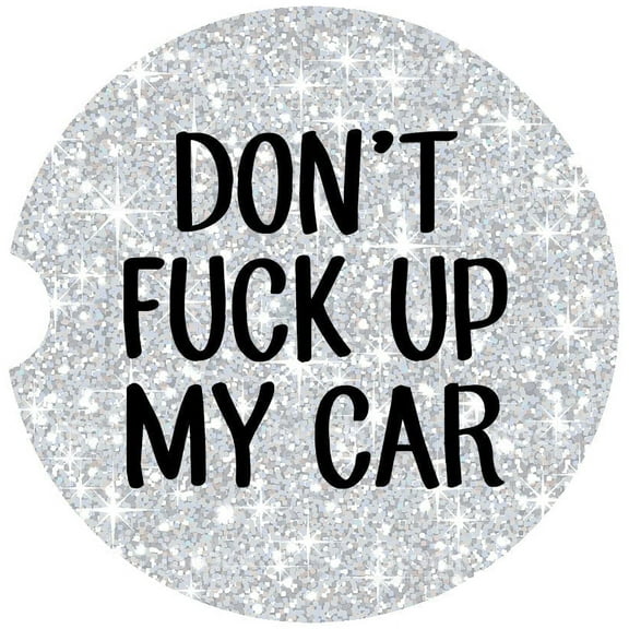 Hilarious Car Coaster, Absorbent Stoneware Car Cup Holder Coaster, Set of 2