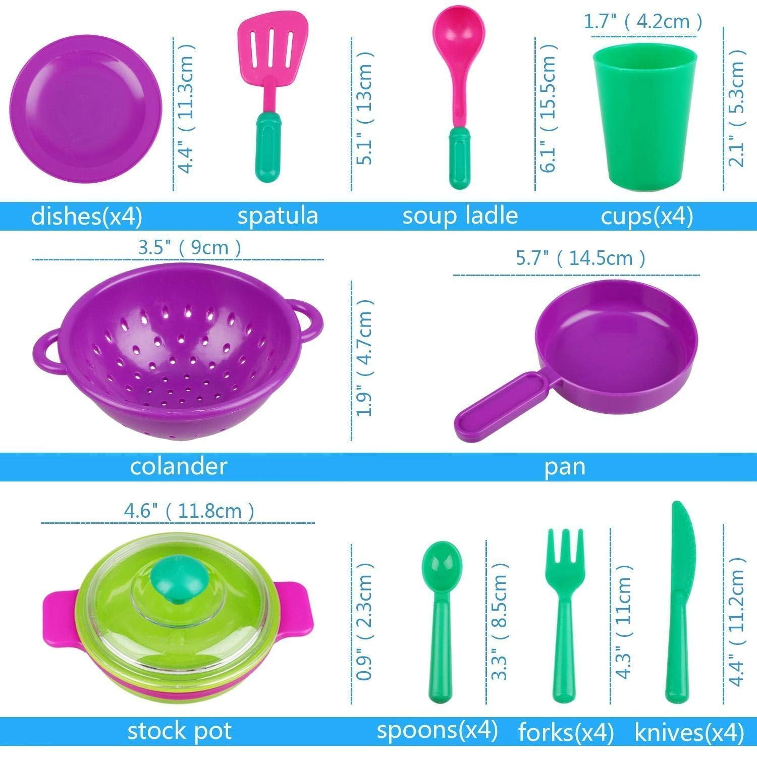 USToyOutlet Kitchen Connections Tableware Set - Mixed Colors