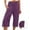 Purple, variant on Womens Cropped Pants Dgankt Women's Loose Shrink Wide Leg Pants High Waisted Straight Pants