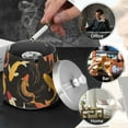 thumbnail image 4 of Yayeee Ashtray with Lid for Cigarette Smokeless Stainless Steel Home Ash Holder, Black Fish Pattern, 4 of 7