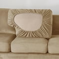 thumbnail image 4 of Stretch Velvet Sofa Cover,Slipcovers for Sofas with Separate Cushions and Backrests Covers, with Elastic Adjustment Band Slipcover, 4 of 9