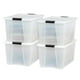 thumbnail image 1 of Contenedores de 68 Litros de Almacenamiento con Tapa y Hebillas de Cierre Seguro - Paquete de 4 - Tote de Organización, Caja Apilable Encajable - Translúcido, 1 of 9