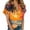2-Orange, variant on Gaecuw Hawaiian Blouses for Women Short Sleeve T Shirts Button down Shirts Floral Print Tops Summer Blouses Lapel Neck Tees Tropical Vacation Outfits Resort Wear Purple L