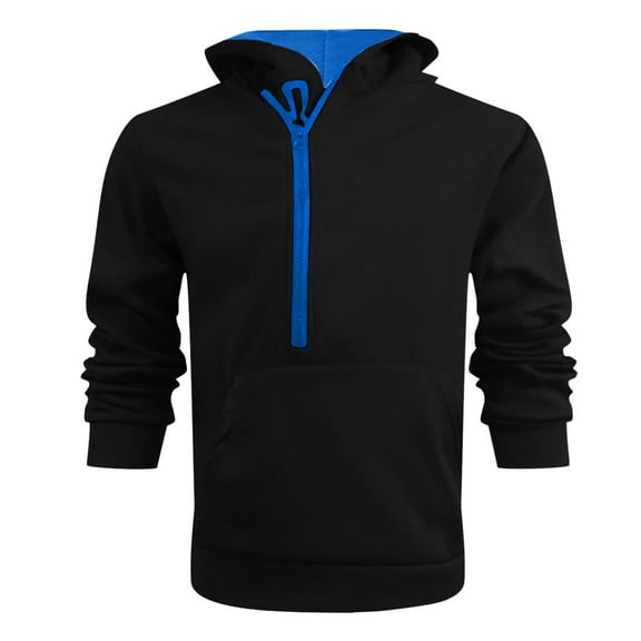 TBWNWG Hooded Sweatshirt,Mens Pullover Side Zipper Contrast Hooded Sweater,Size 5XL