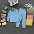 thumbnail image 3 of Qarigey Ropa interior térmica para niños, ropa interior elástica de manga larga con cuello para otoño e invierno, ropa interior para el Pijama Violeta 80cm, 3 of 6