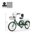 thumbnail image 4 of Dextrus Removable Baskets Unisex Adult Tricycle, Olive Green, 24", 4 of 9