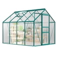 thumbnail image 6 of 6x8 FT Greenhouse Kit for Outdoors – Durable Aluminum Frame, Sliding Lockable Door, Adjustable Roof Vent, Gutter System, Easy Assembly 5-Green, 6 of 7