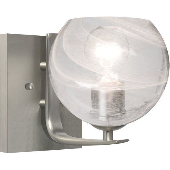 Jilly 1 - Light Satin Nickel/Silver Contemporary Incandescent Steel Wall Sconce