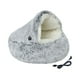 thumbnail image 2 of Cama calefactada para gatos de interior y perros pequeños. Almohadilla térmica suave tipo cueva redonda para cachorros. Gris, 2 of 9