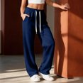 thumbnail image 2 of Wide Leg Sweatpants Women 2026 Fall Clothes Stretchy Baggy Wide Leg Streetwear Casual Lounge Travel Track Pants Navy XL, 2 of 5