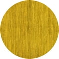 thumbnail image 1 of Ahgly Company Indoor Round Abstract Yellow Modern Area Rugs, 8' Round, 1 of 4