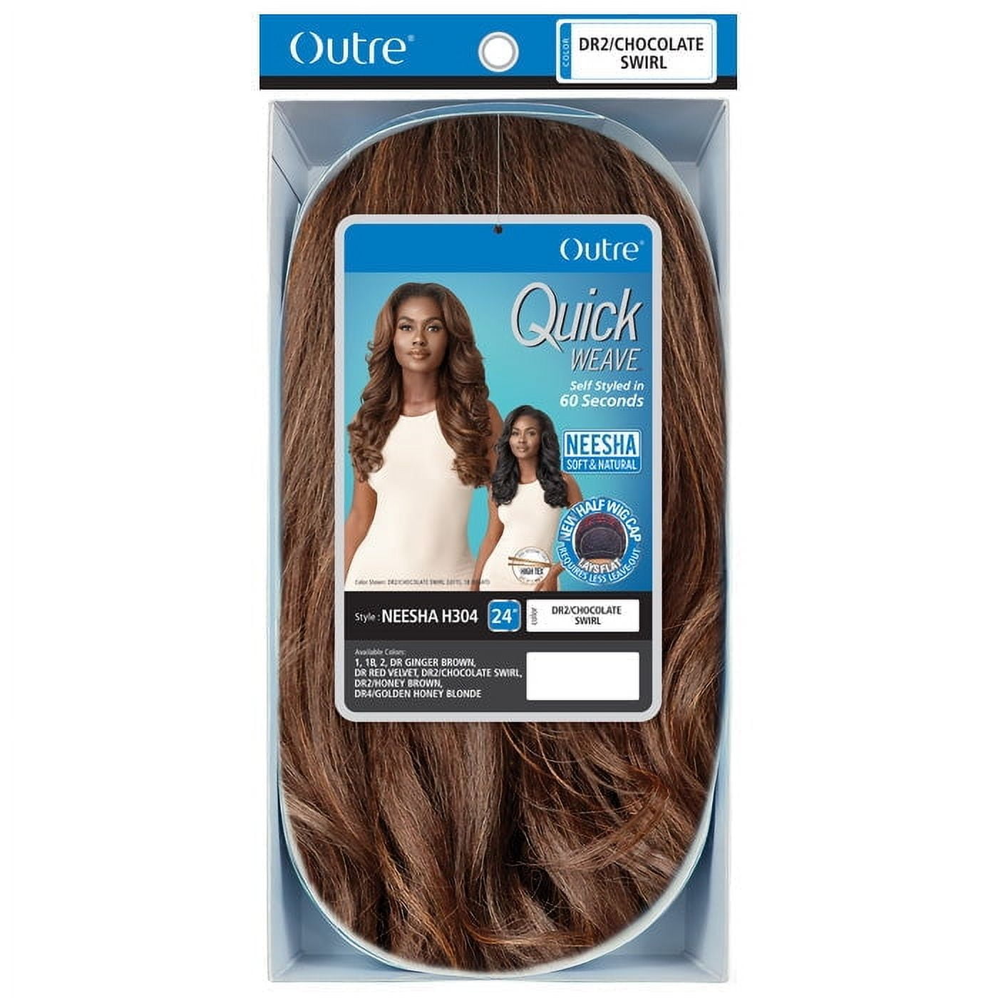Outre Synthetic Quick Weave Half Wig - NEESHA H304 (Color:DR RED VELVET)