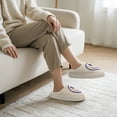 thumbnail image 4 of Retro Plush Happy Face Slippers for Women Men Comfy Warm Thick Sole House Slippers for Winter Indoor Outdoor Fluffy Slides Slippers, 4 of 5