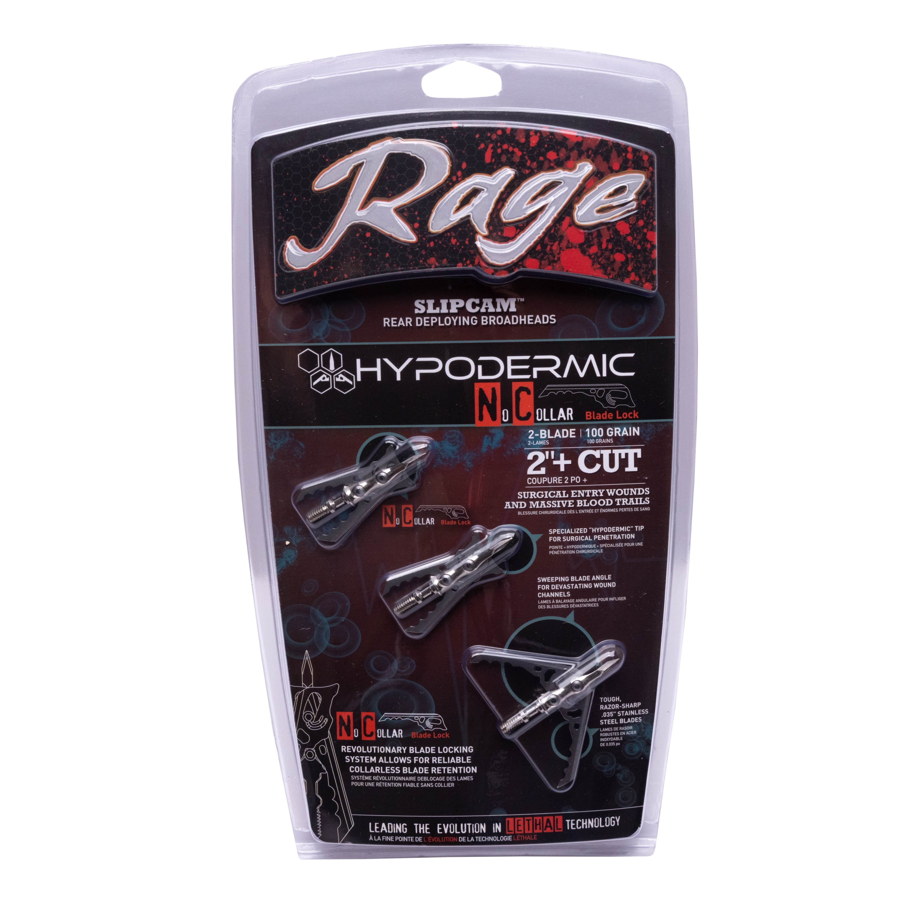 Rage Crossbow x Broadheads, SlipCam Rear Deploying, 2-Blade, 100