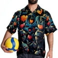 thumbnail image 4 of Love Men's Casual Printed Poplin Short Sleeve Button Down Beach Shirt with Spread Collar Top, 4 of 6