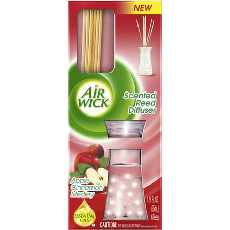 Air Wick Reed Diffuser Air Freshener, Apple Cinnamon Medley Scent, 1.18 oz.