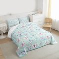 thumbnail image 3 of Feelyou Cute Butterfly Animal Queen Comforter Set for Child, Kawaii Cartoon Flower Bedding Sets, Dreamy Princess Style Reversible Bedding Comforter Set, Breathable Home Decor, 3-Piece, 3 of 8
