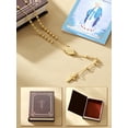 thumbnail image 5 of Bestyle Catholic Rosary Beads Necklace for Women Men with Bible Verse Package, 4mm Gold Plated Virgin Mary Cross Necklace, 5 of 7