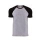 thumbnail image 1 of Next Level - Camiseta estilo ranglán en contraste de colores para adultos unisex (Negro/Gris moteado), 1 of 1