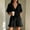 Black, variant on Morttic Women's Solid Color V-Neck Short Sleeve Laced Waist Ruffle Hem With Pockets Loose Fit Summer Beach Jumpsuit White,S