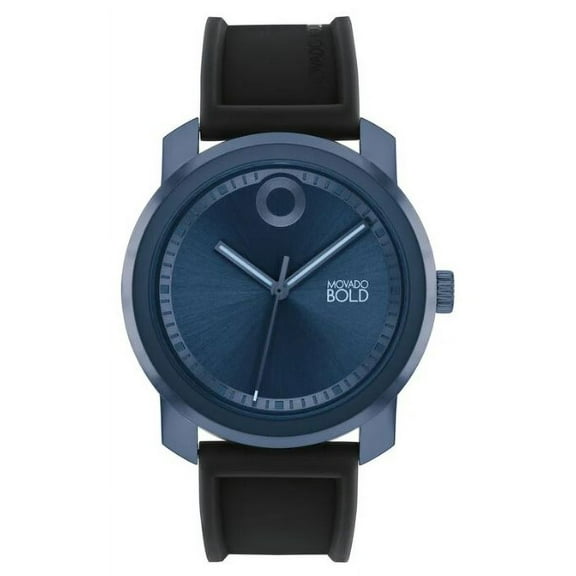 MOVADO 3601038 TREND PROPEL BLUE DIAL BLACK SILICONE BAND MENS WATCH