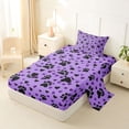thumbnail image 2 of Homewish Lovely Dog Paws Twin Sheets,Cartoon Animal Bedding,Purple,3-Piece,1 Fitted Sheet and 1 Pillowcase, 2 of 6