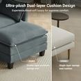 thumbnail image 4 of 111.5" U - Shaped Corduroy Modular Sectional Sofa, Super Comfy 3 - Seater with 2 Ottomans for Living Room - Grey, 4 of 10