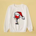 thumbnail image 2 of Señoras moda Casual manga larga Navidad copa de vino tinto impreso padre-hijo sudadera mamá Fridja  nalpqowj681, 2 of 3