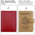 thumbnail image 5 of Red RFID Blocking Genuine Leather Travel Passport Wallet Holder, 5 of 11