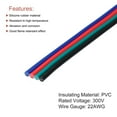 thumbnail image 3 of Unique Bargains 22 AWG Flat Ribbon Wire, LED Extension Cable 4 Pin, 39.4Ft Long 0.067' Dia 4 Color RGB Cable, Internal Wiring, 3 of 7