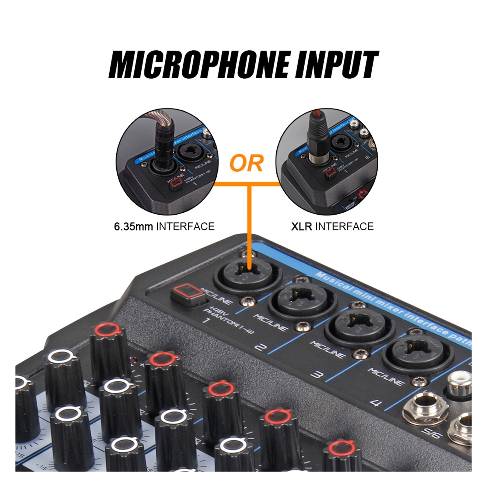 M4 M6 Aduio Mixer DJ Console With Sound Card Bluetooth For PC Recording Mic Instrument Mixing Interface ,Easy to Operate
