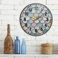 thumbnail image 3 of Yayeee Wall Clock Battery Operated 11.9" Silent Quartz Non-Ticking for Living Room Decor, Light Blue Shimmering Pattern, 3 of 8