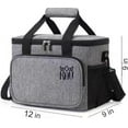 thumbnail image 3 of KAV OnTheGo Lunch Bag, Large Insulated Travel Bag for Food Beverages, 15L Deep Lunch bag Storage Area with Shoulder Strap and Handle, Grey Cooler Tote Lunch Box for Men - Women, 3 of 6