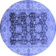 thumbnail image 1 of Ahgly Company Indoor Round Oriental Blue Traditional Area Rugs, 6' Round, 1 of 4