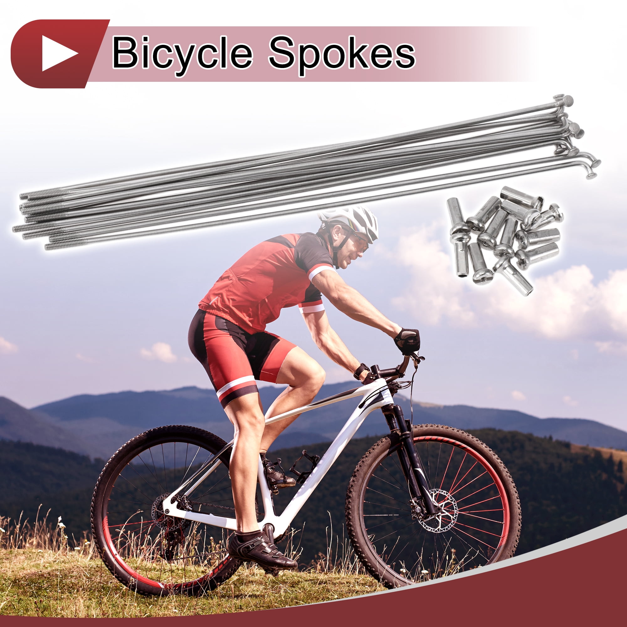 Unique Bargains 12 Set 14G Bicycle Spokes 14G Bike Wheel Spoke 304 Stainless Steel 185mm