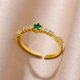 thumbnail image 1 of Anillo de circonita cúbica para mujer, sortija colorida de acero inoxidable, Color dorado, a la moda, estética, regalo de joyería de boda, 2023, 1 of 4