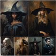 thumbnail image 2 of Póster de retrato de bruja victoriana, arte de pared Vintage, pintura en lienzo, arte gótico de monja y bruja, póster e impresión, decoración del hogar sin marco, 2 of 4