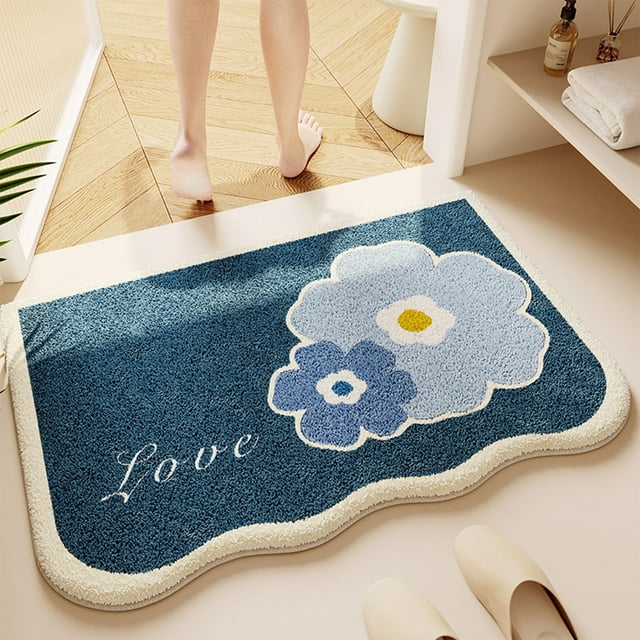 Creamy Style Imitation Sheep's Wool Entrance Mat For Bathroom Water Absorbent Non Slip Great For Home Shower Bathroom Use